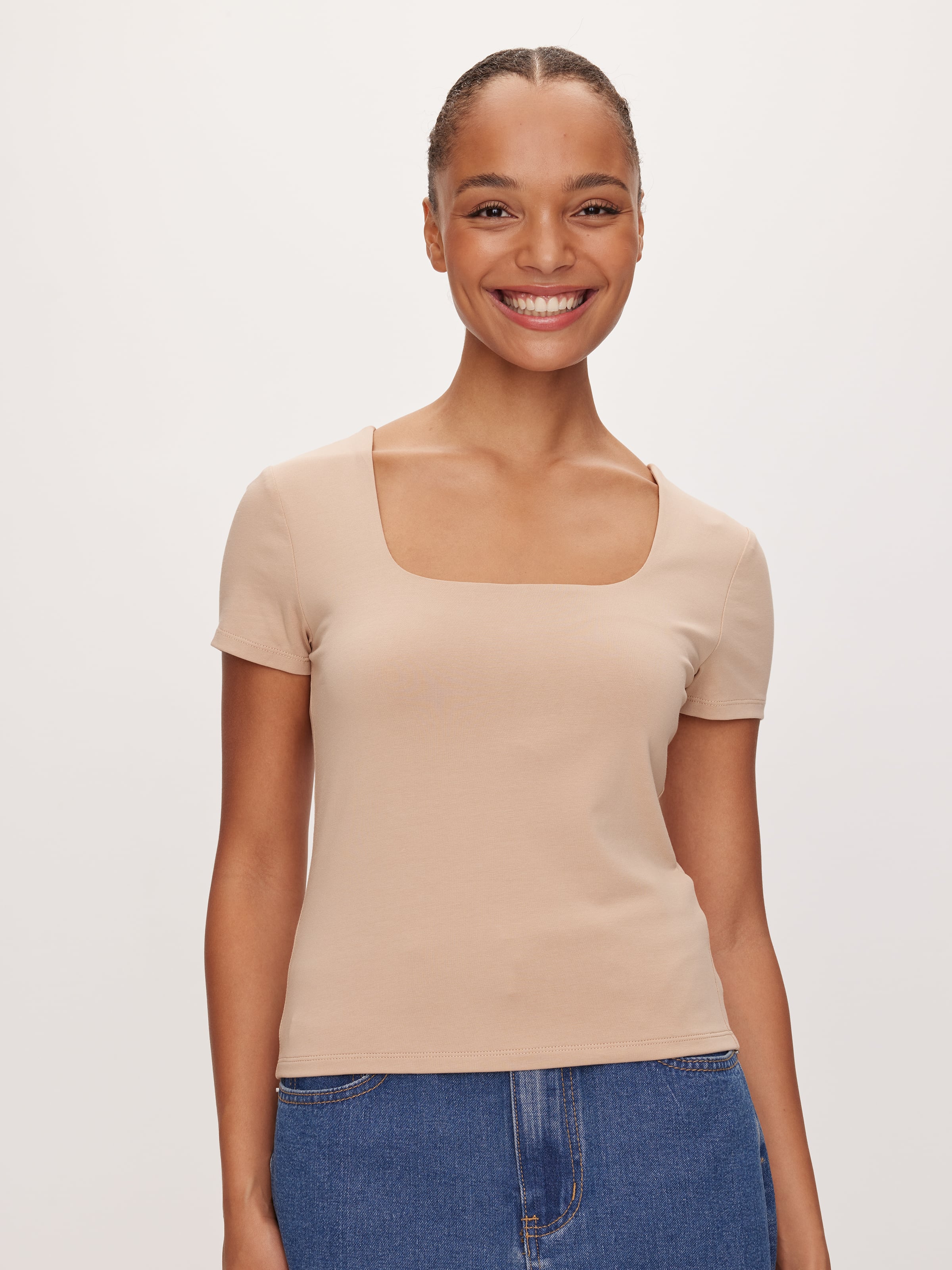 Square Neck Tee - Dotti Online