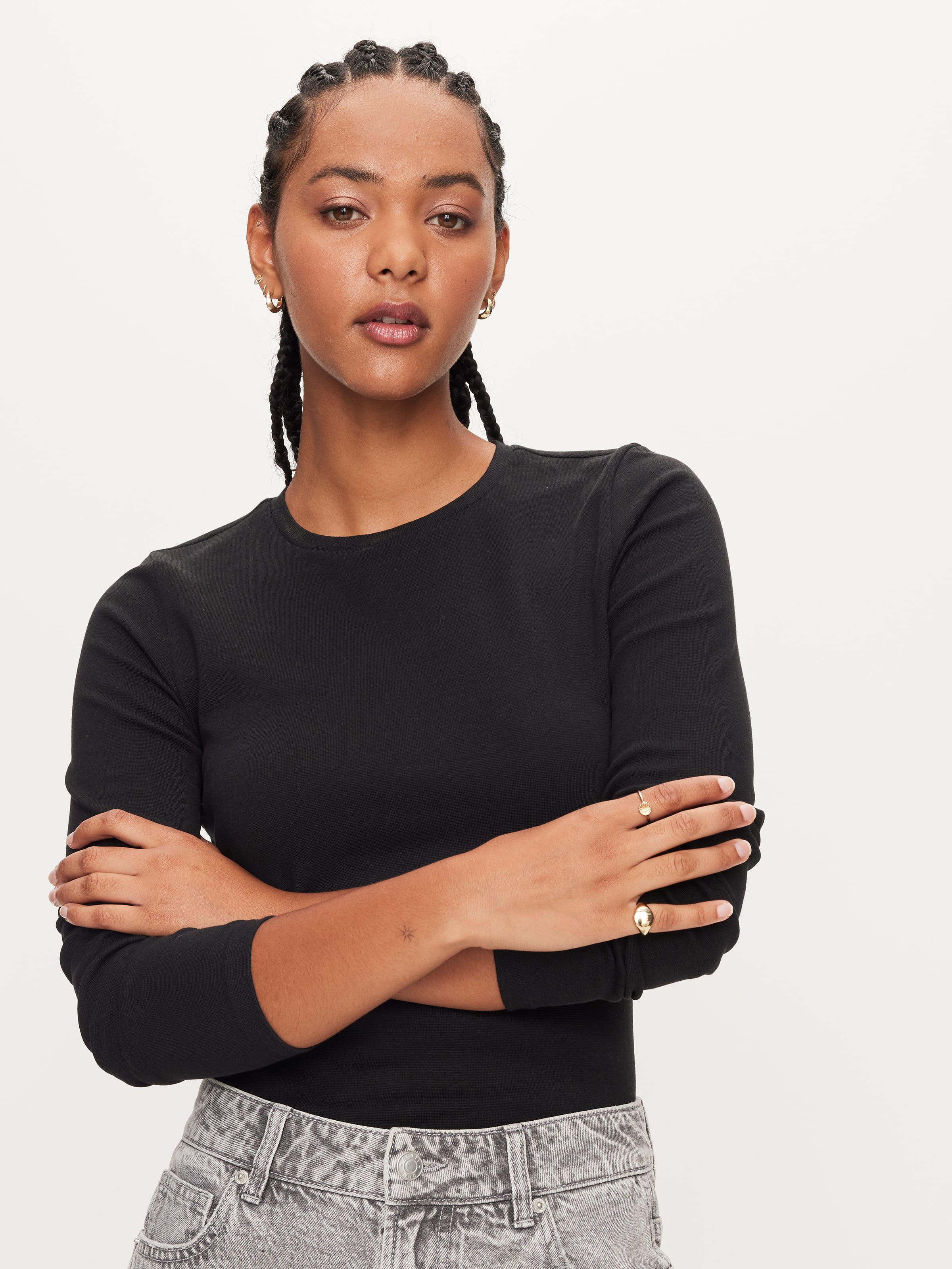 Long Sleeve Crew Neck Top - Dotti Online