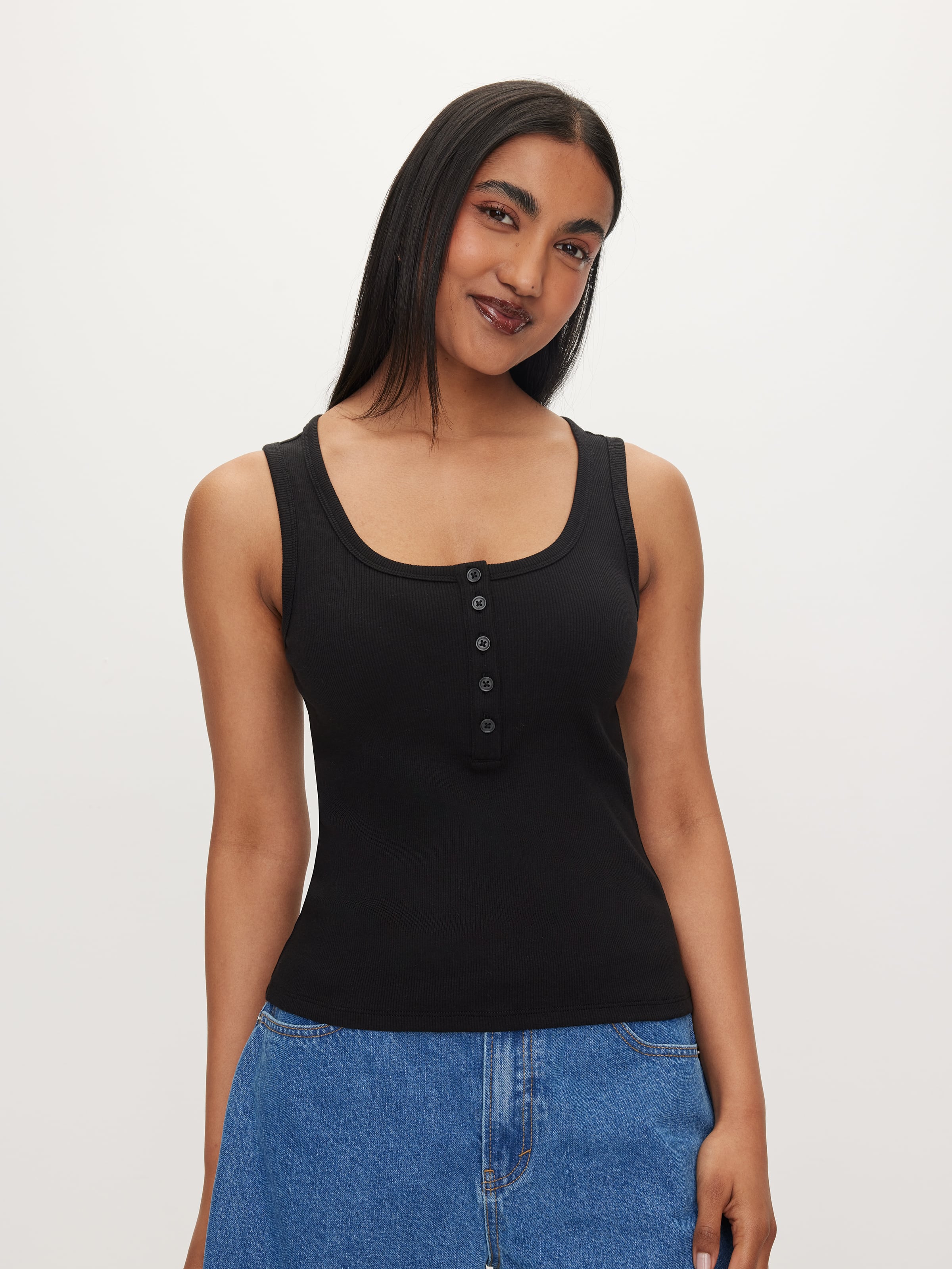 Tank Henley in Black main image 1