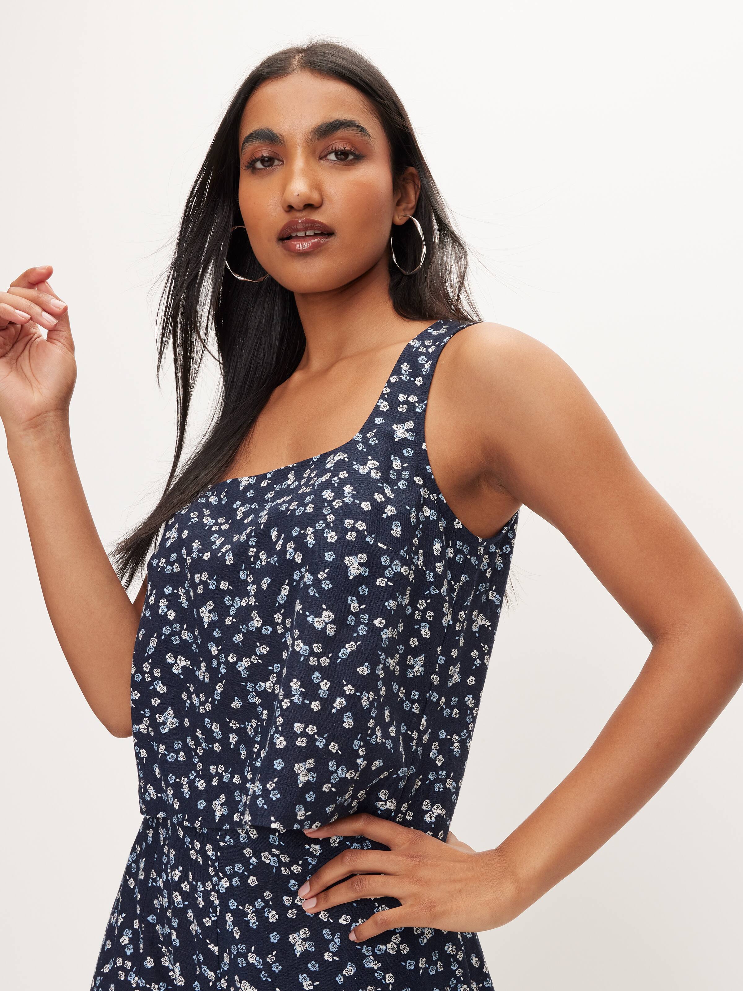 Lia Linen Blend Shell Top Dotti Online