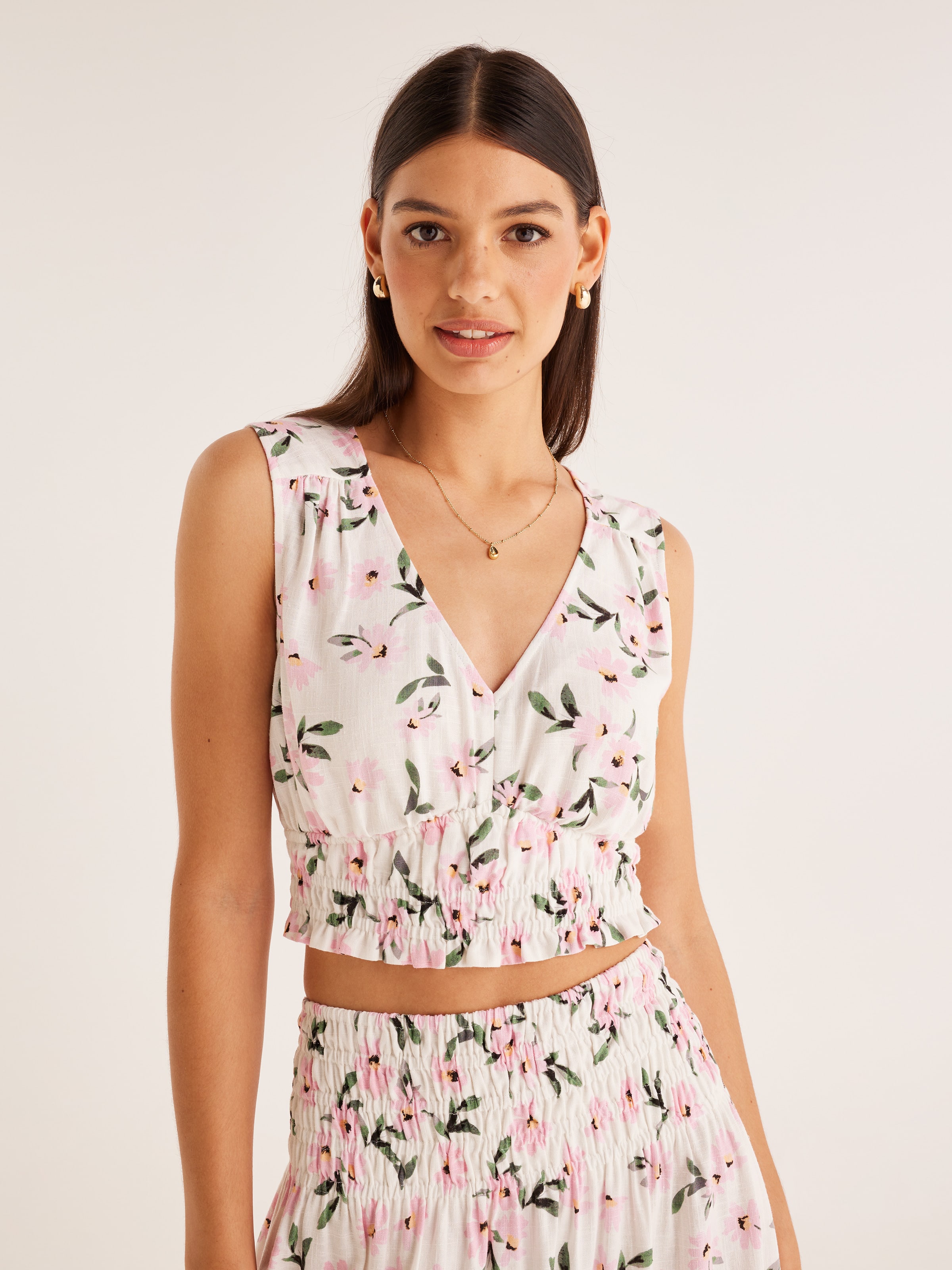 River Linen Blend Sleeveless Top Dotti Online