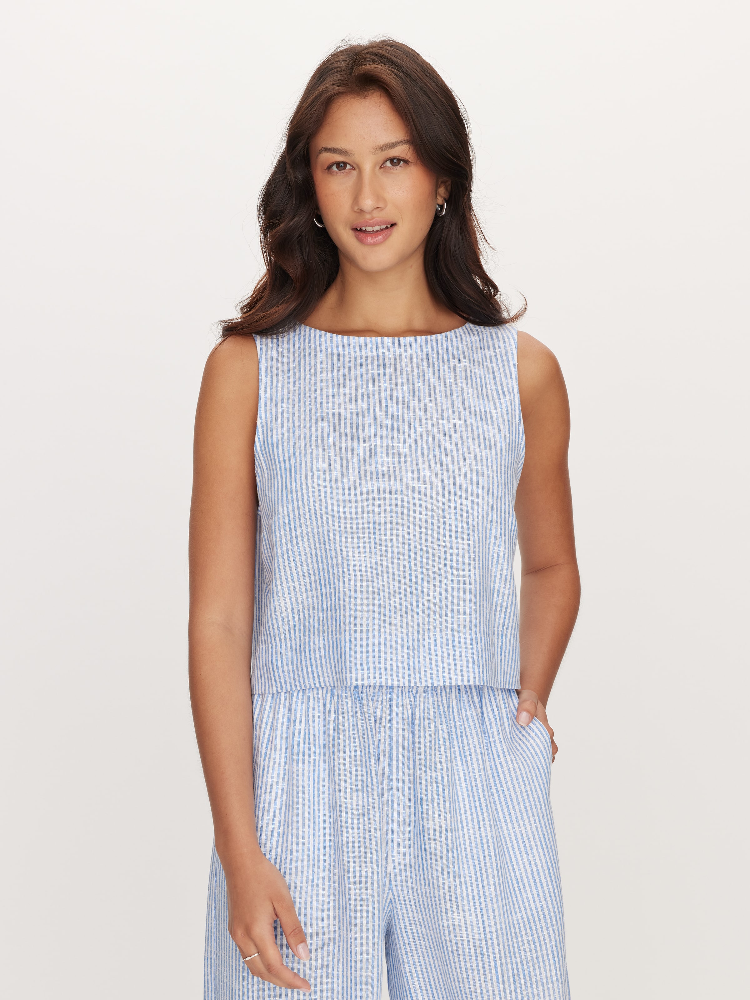 Emmie Top Blue White Stripe - Dotti Online