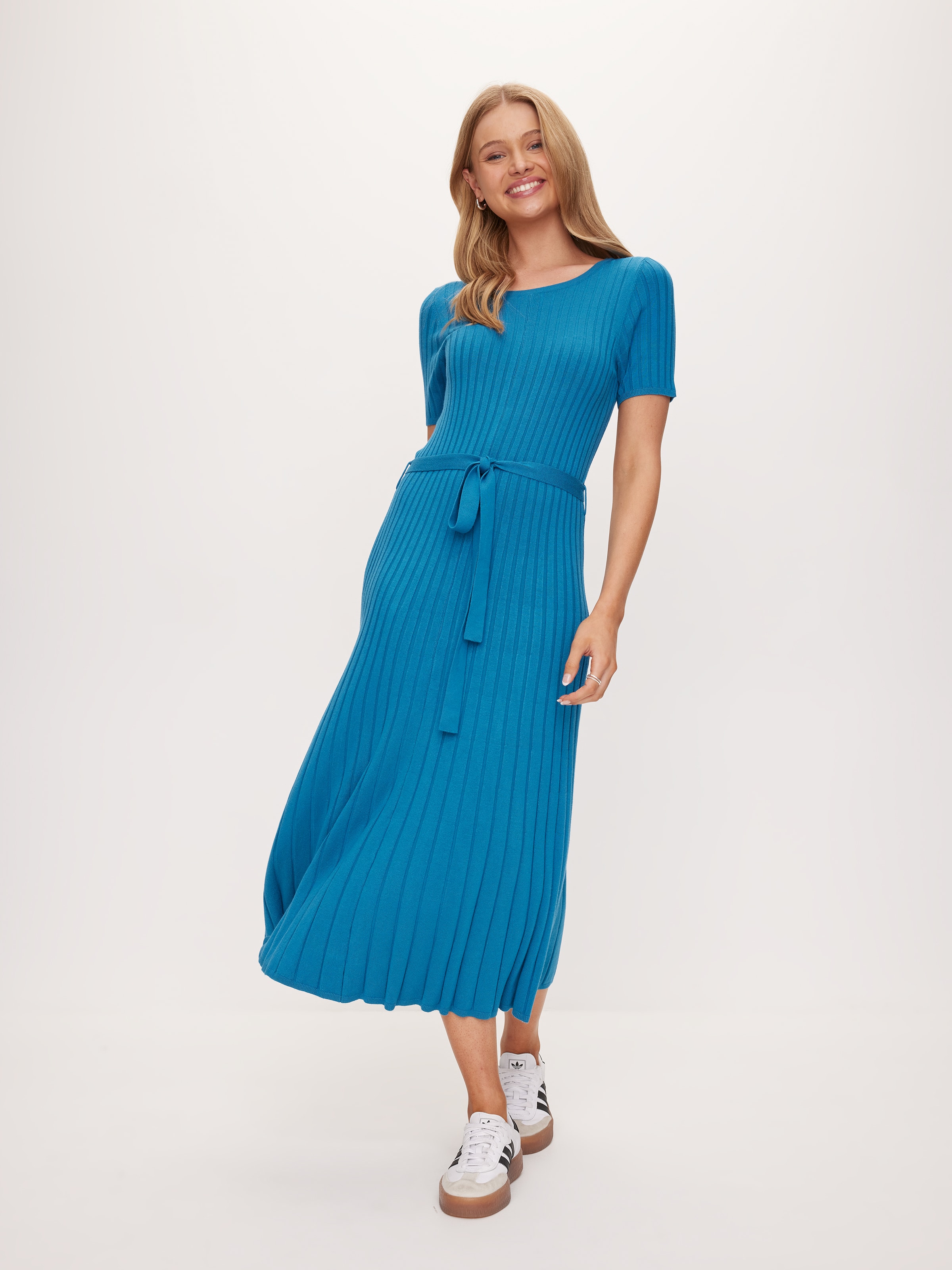 blue dress dotti CASPIA Blue High-Neckline Ruffles Asymmetrical Women's Maxi Dress – Steve  Madden main image 1