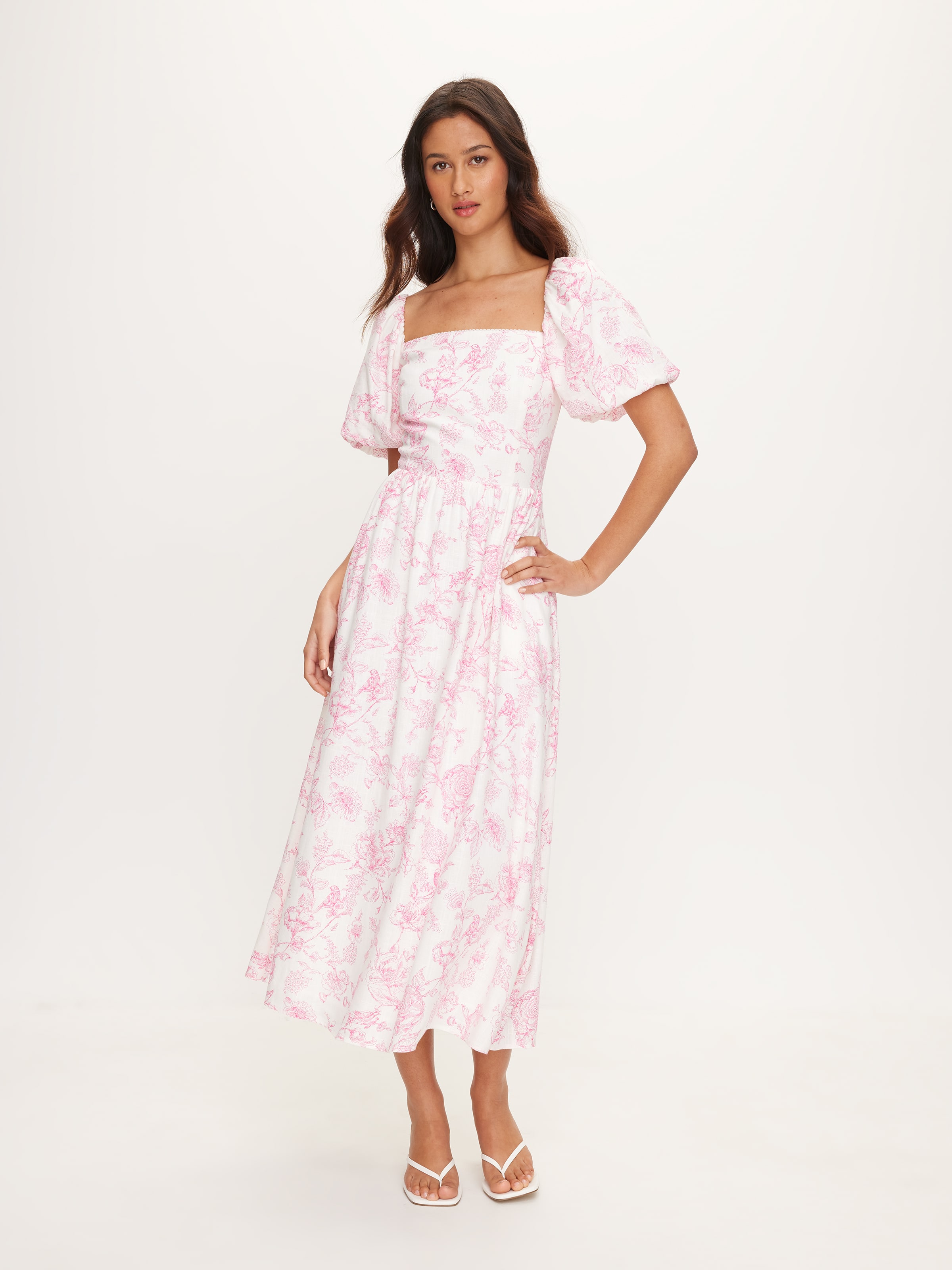 Toupy Frill Sleeve Loose Bodied Dress Pink main image 1