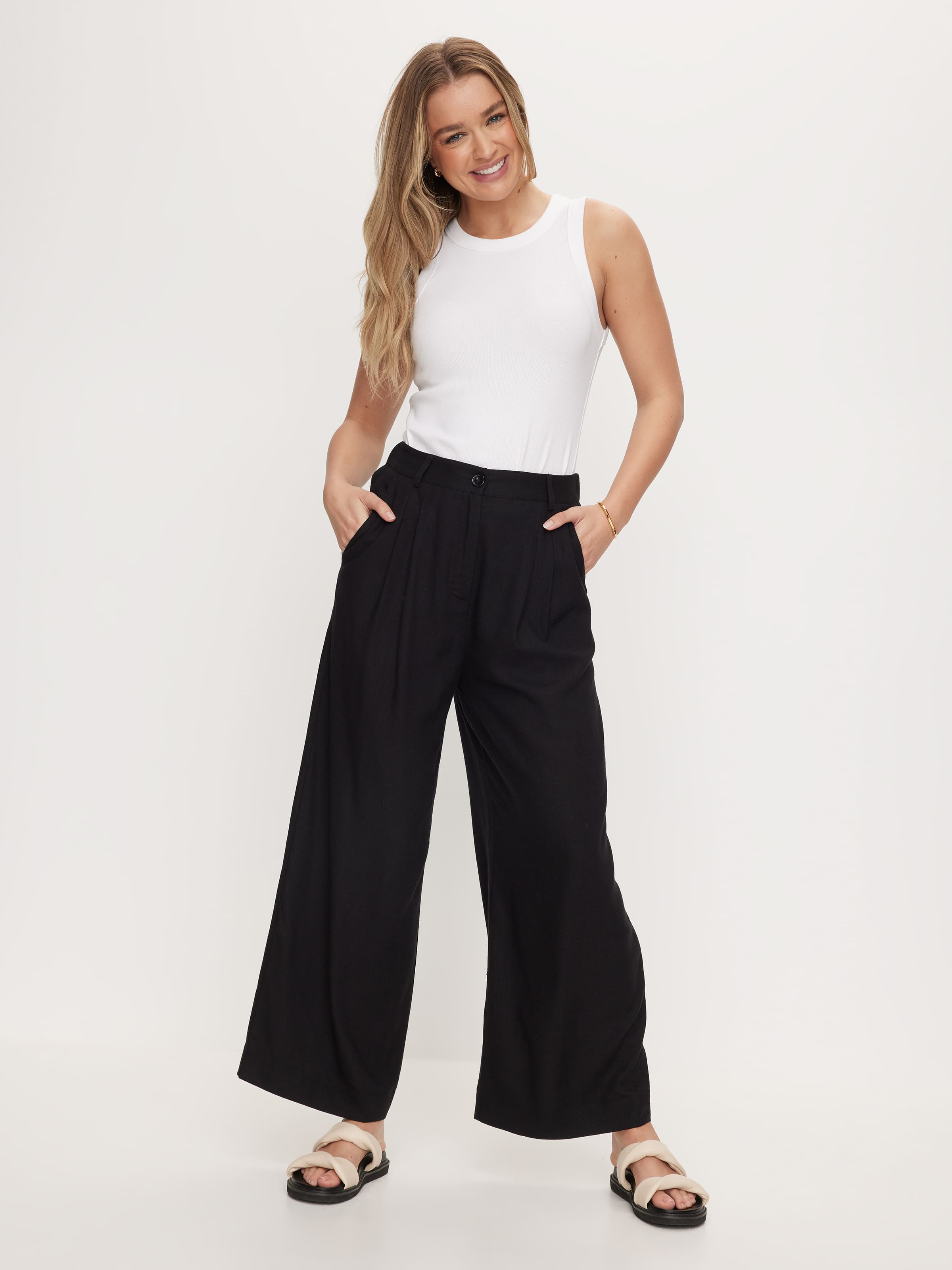 Matilda Wide Leg Pant Black Dotti Online