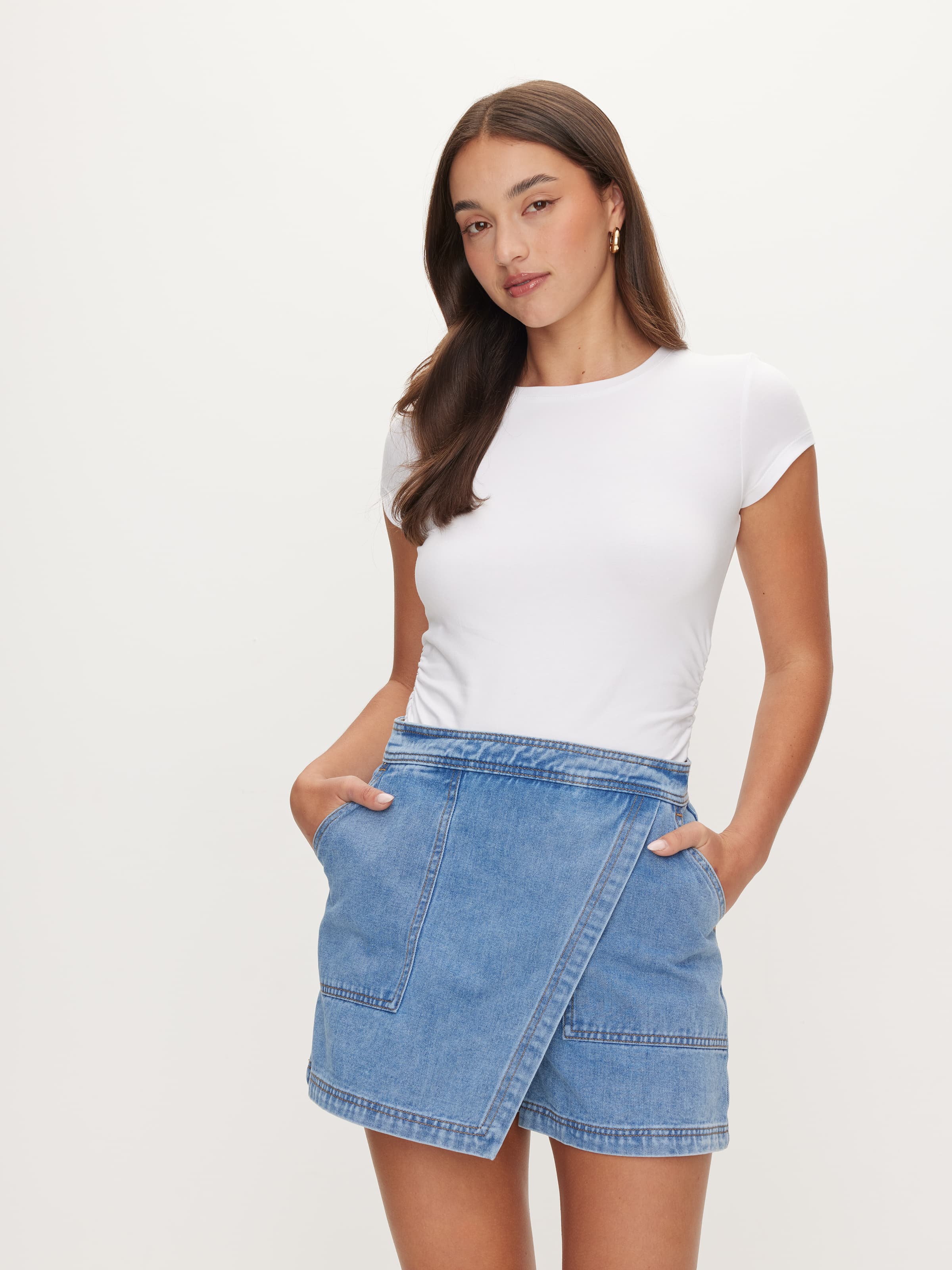 All Your Problems Denim Skort Dark Blue