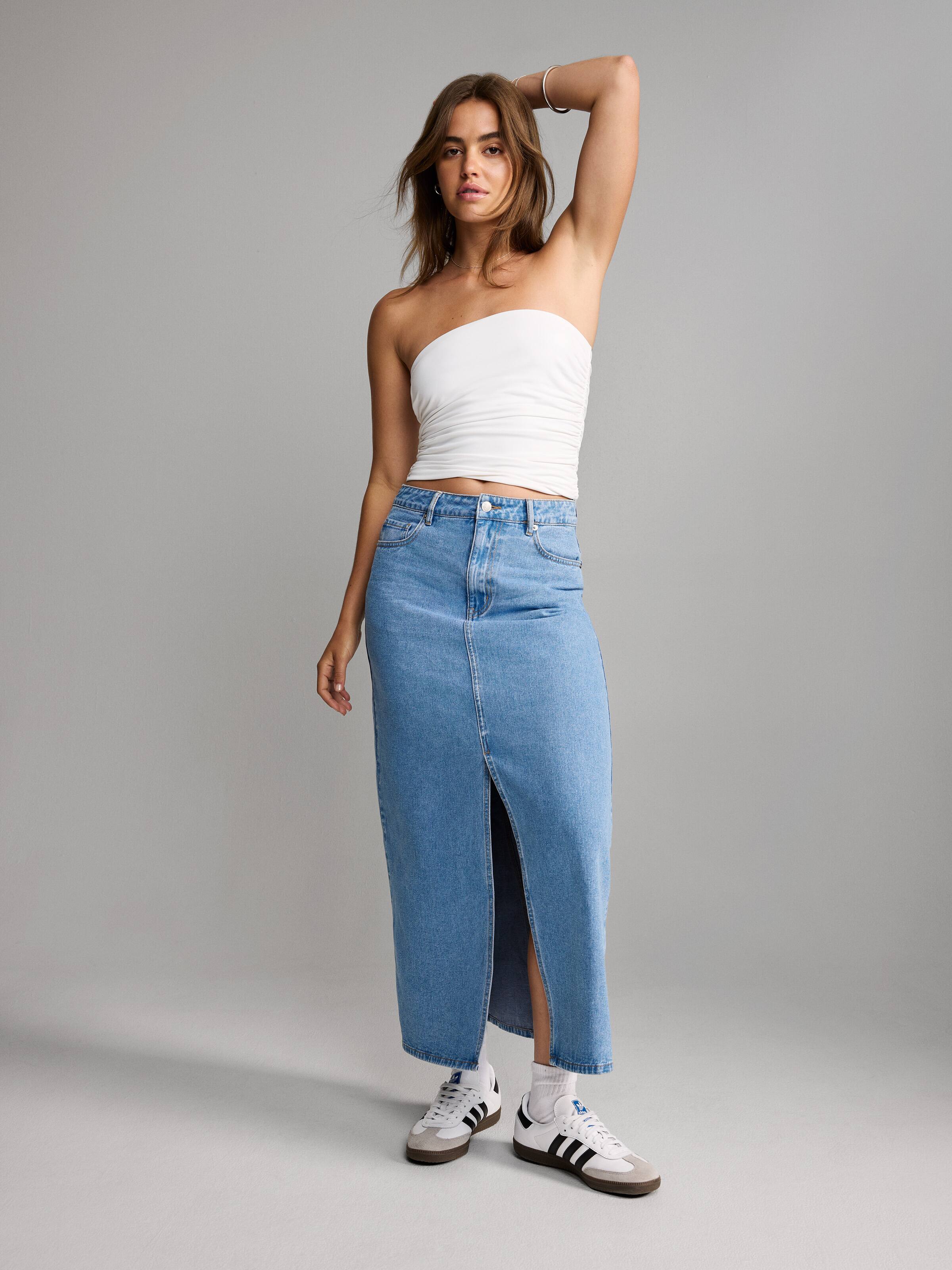 Jamie Maxi Denim Skirt Dotti Online