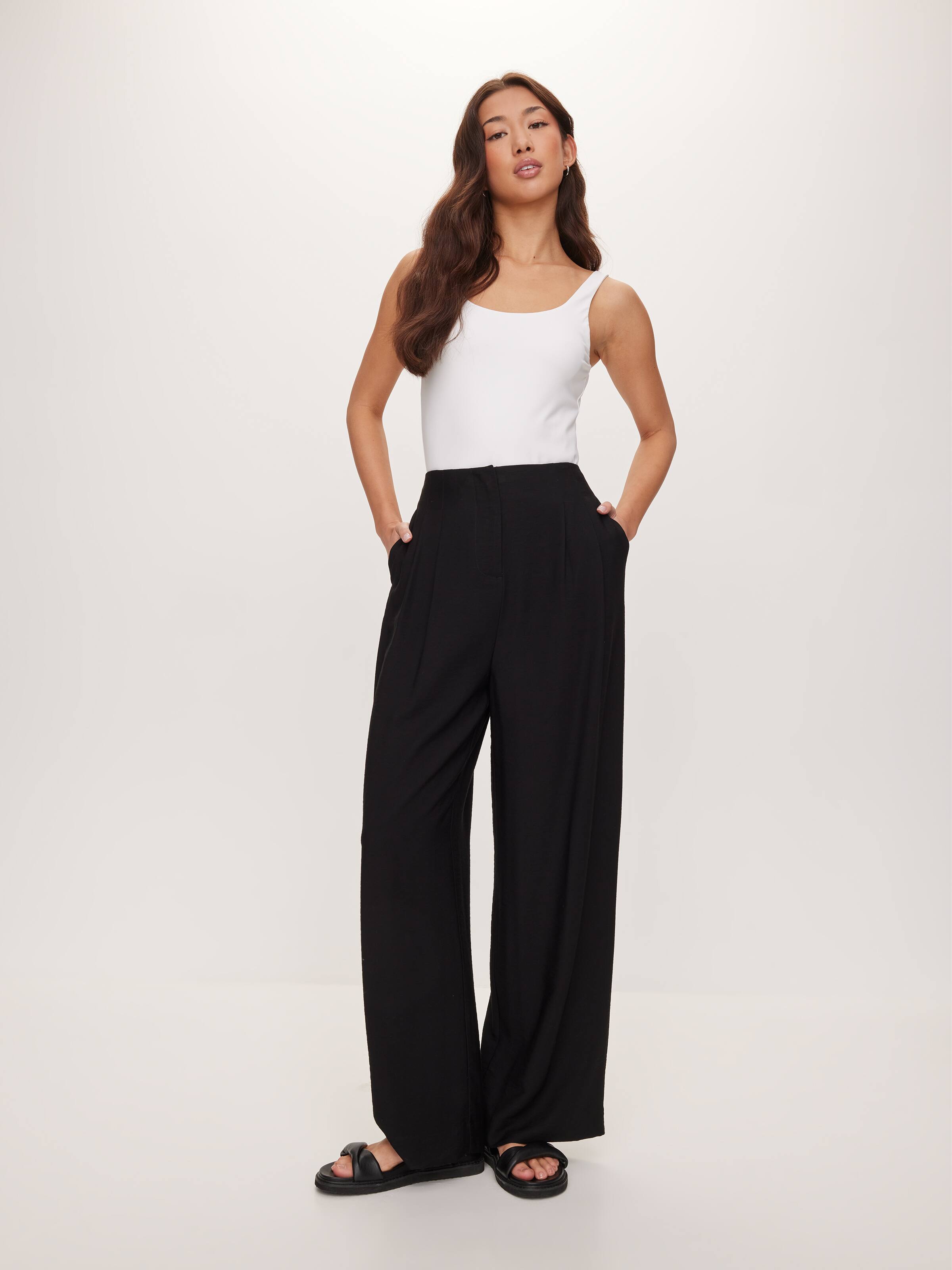 Celine Wide Leg Pant Black - Dotti Online