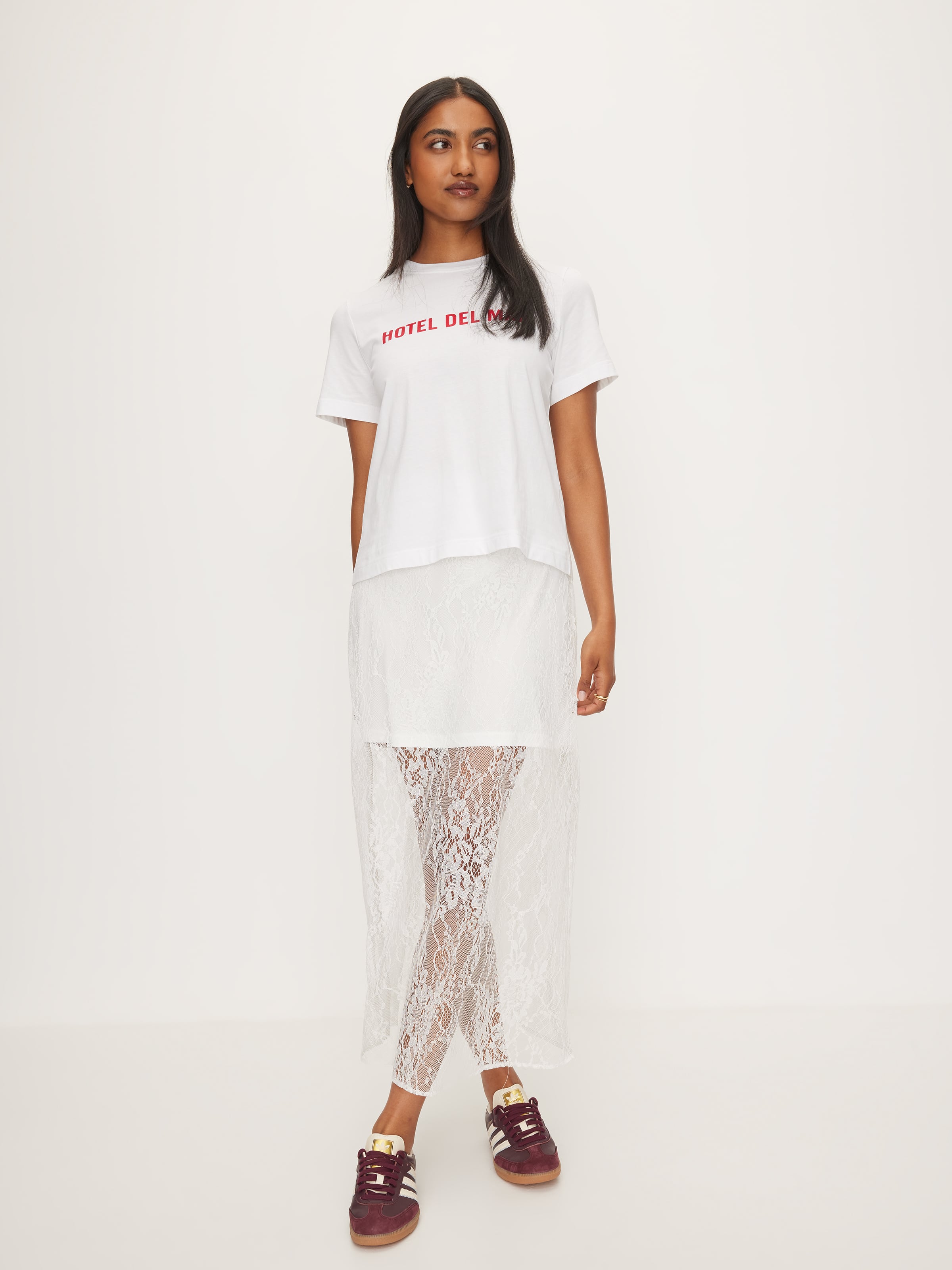 Gidea Lace Midi Skirt - White main image 0