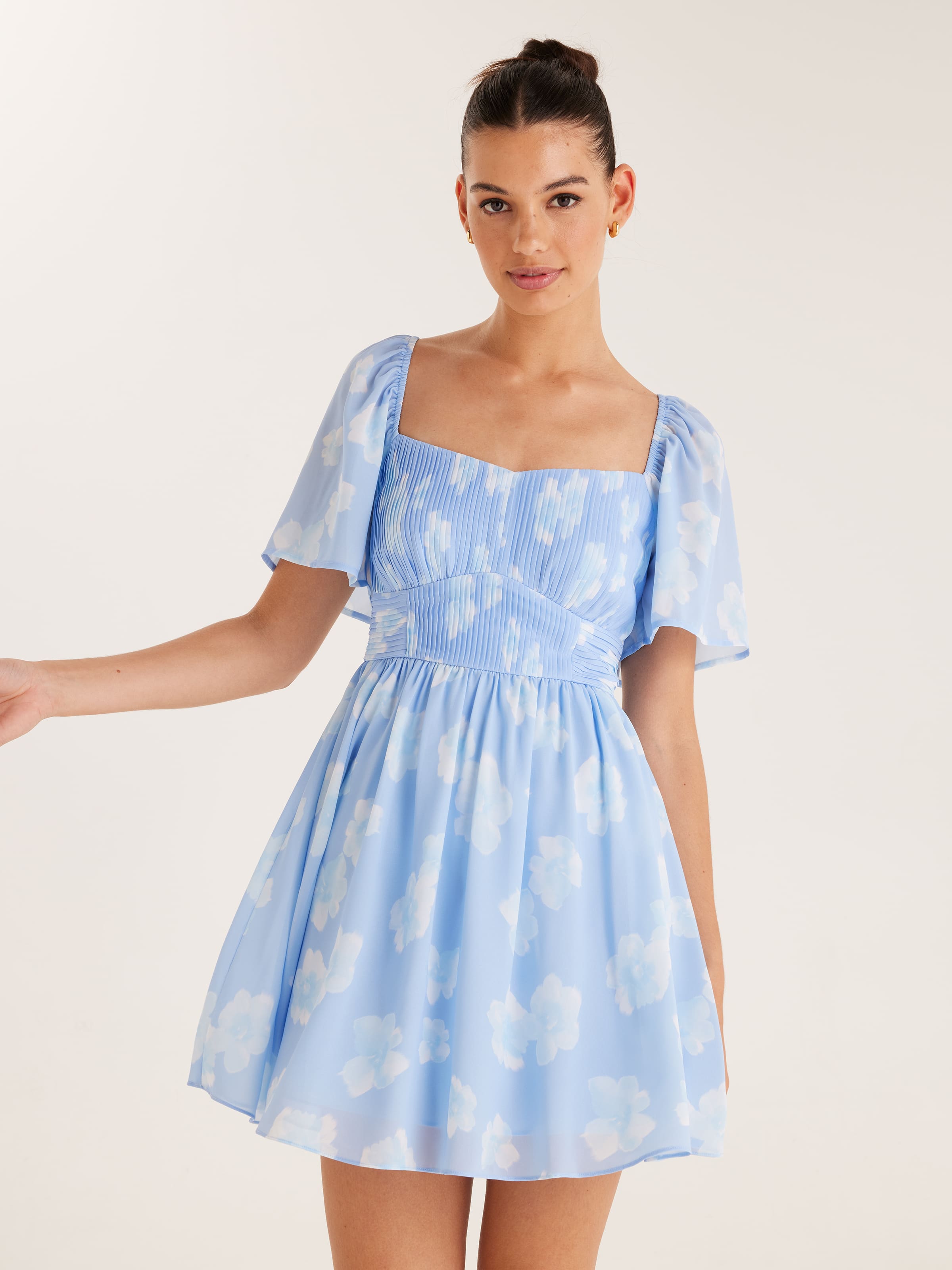 Kate Flutter Sleeve Dress - Dotti Online