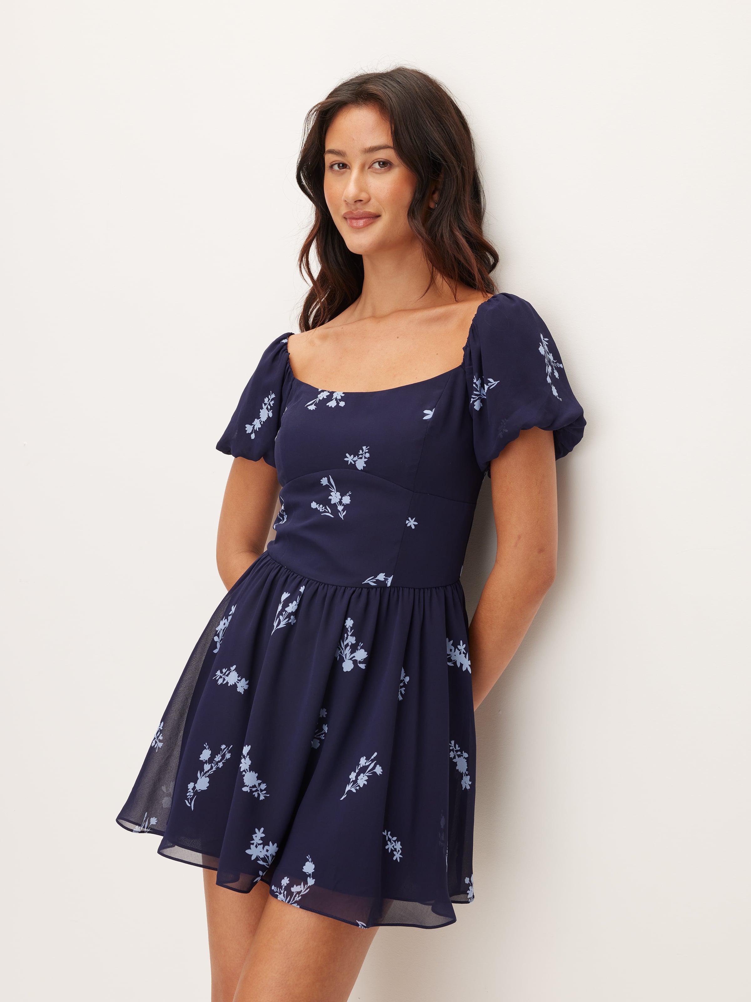 Cassidy Mini Puff Sleeve Dress - Dotti Online