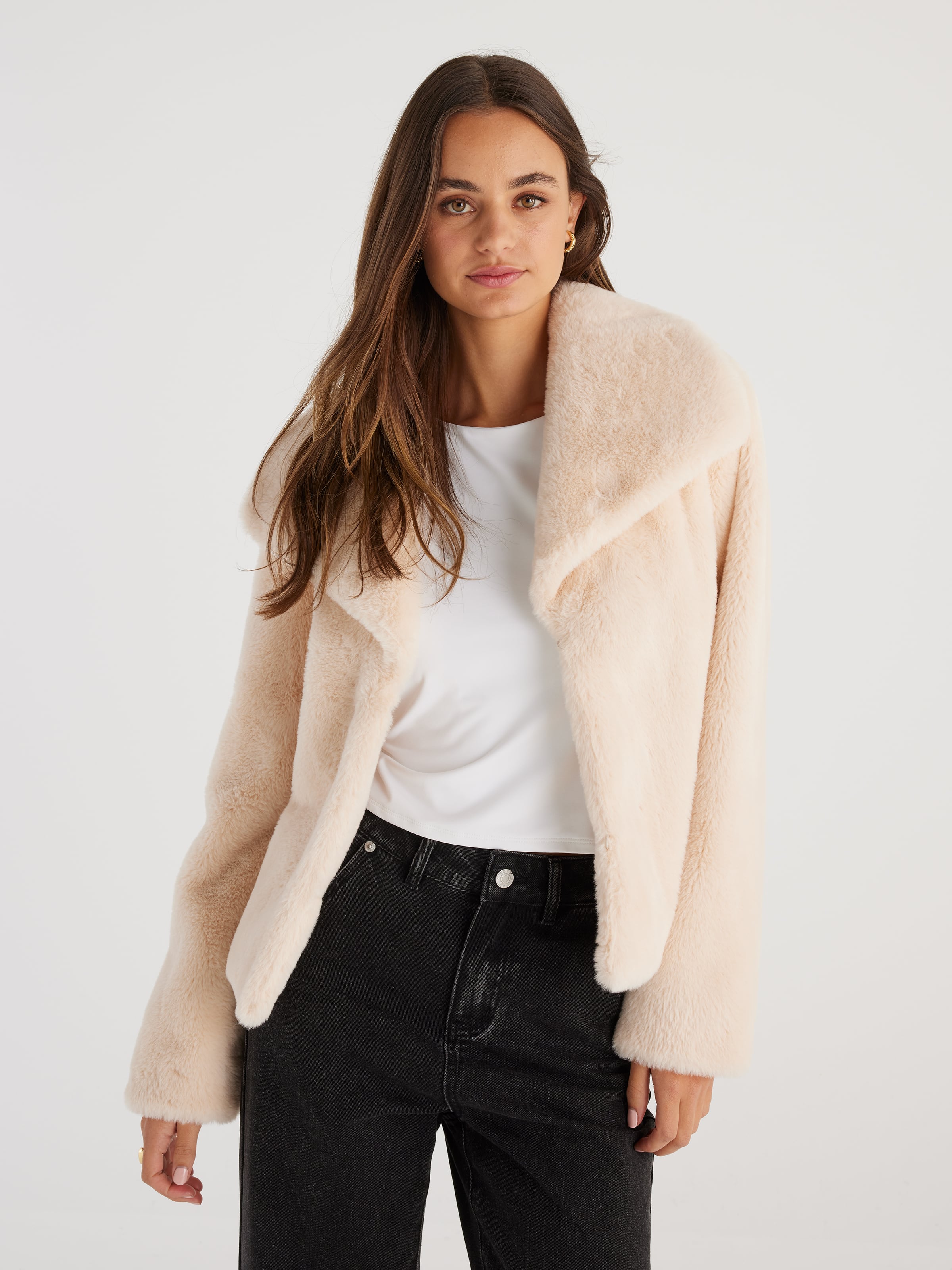 Crop Faux Fur Jacket - Dotti Online